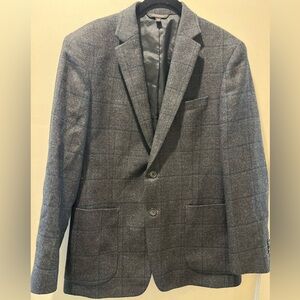 Banana Republic Charcoal Checkered Blazer